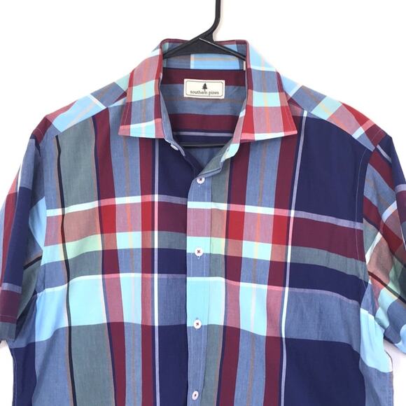 Southern Pines plaid shirt men’s short sleeves LARGE - Picture 8 of 8